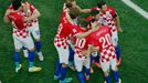 Croatia's players celebrate an own goal by Brazil's Marcelo during their 2014 World Cup opening match at the Corinthians arena in Sao Paulo June 12, 2014. REUTERS/Fabrizi