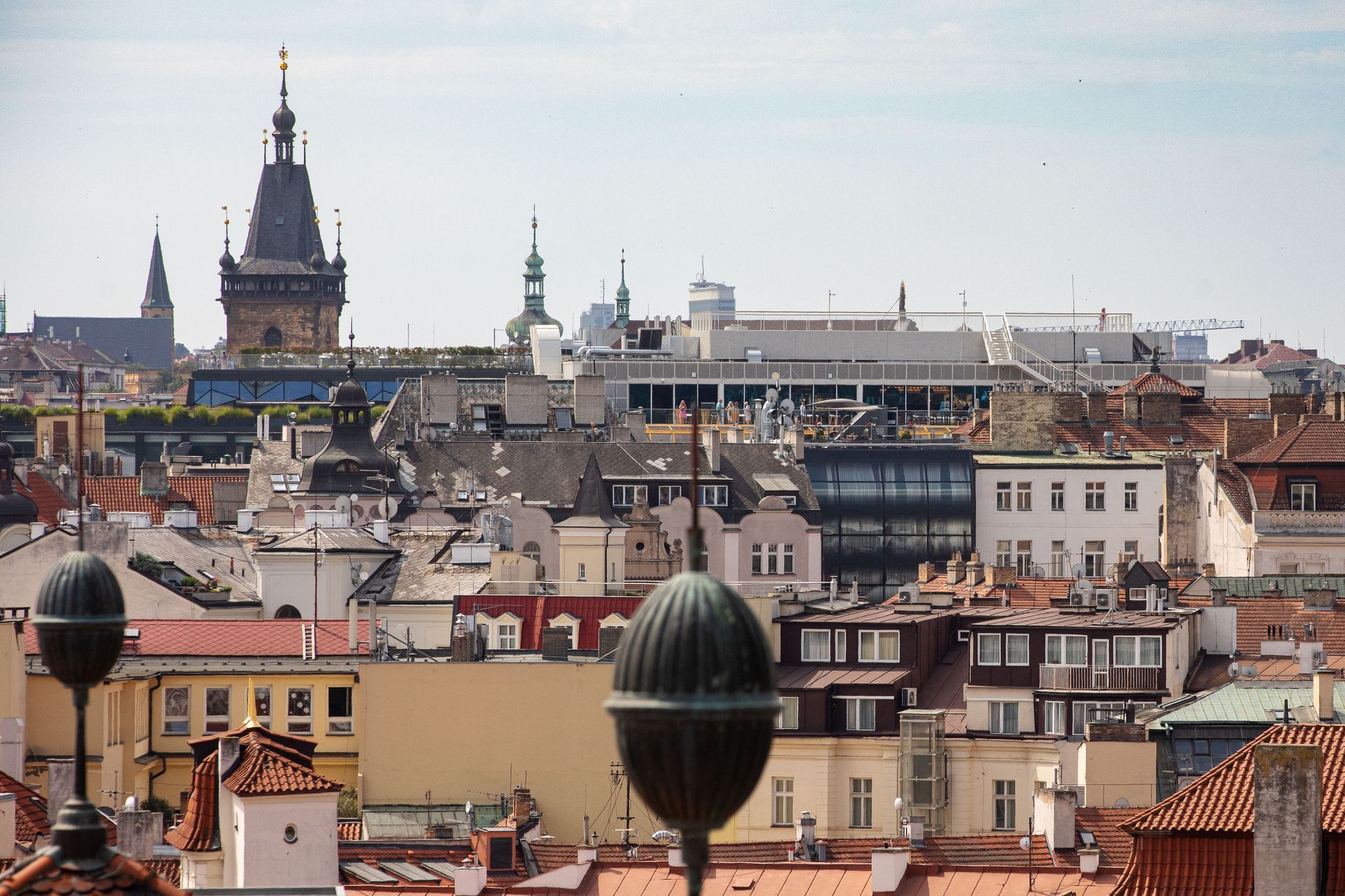 Praha, panorama, Pražský hrad, pohled ze střech, Praha z výšky