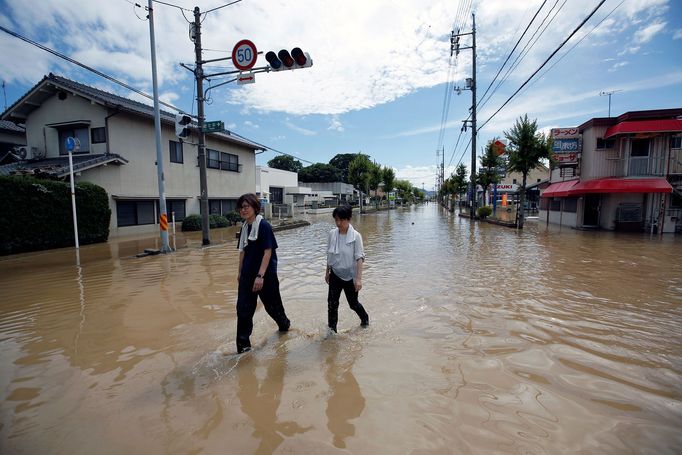 Japonsko po prudkých deštích postihly masivní záplavy. Červenec 2018.