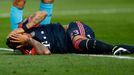 Bayern Munich's Arturo Vidal down injured