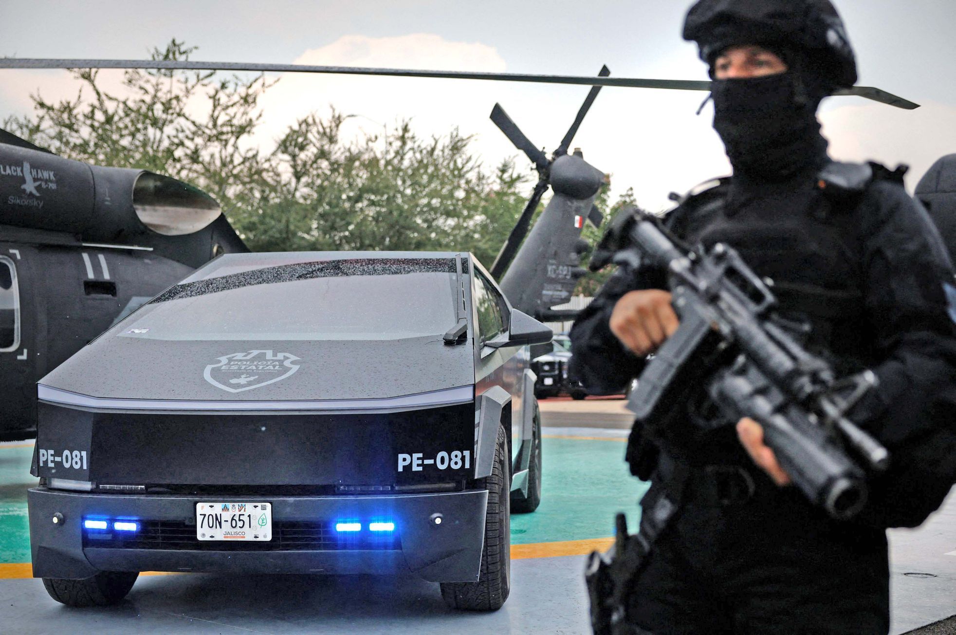 Mexiko, policie, Cybertruck, Tesla