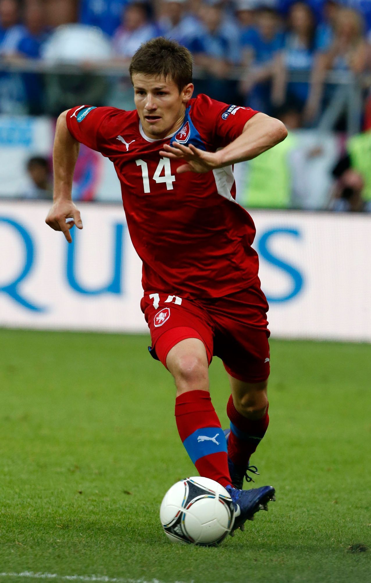 Václav Pilař v utkání Řecko - Česká republika na Euru 2012