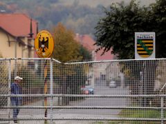 Ostritz, hranice mezi Polskem a německým Saskem napodzim 2012