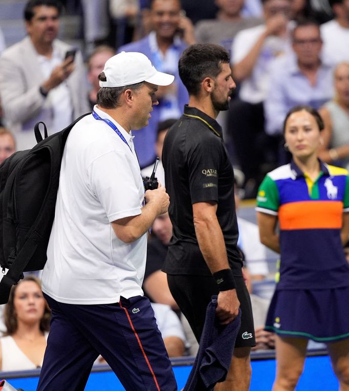 Novak Djokovič v utkání 3. kola US Open 2025