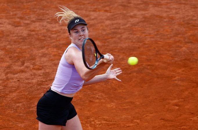 Linda Nosková při vítězném utkání 1. kola Italian Open 2023