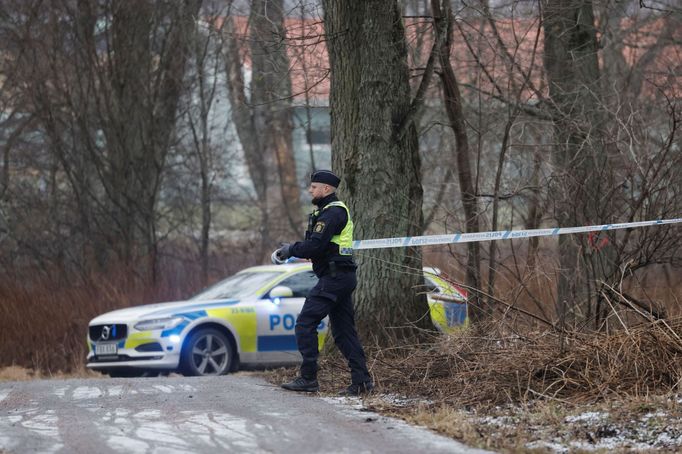 Policie zasahuje u střelby ve středošvédském městě Örebro, 4. února 2025.