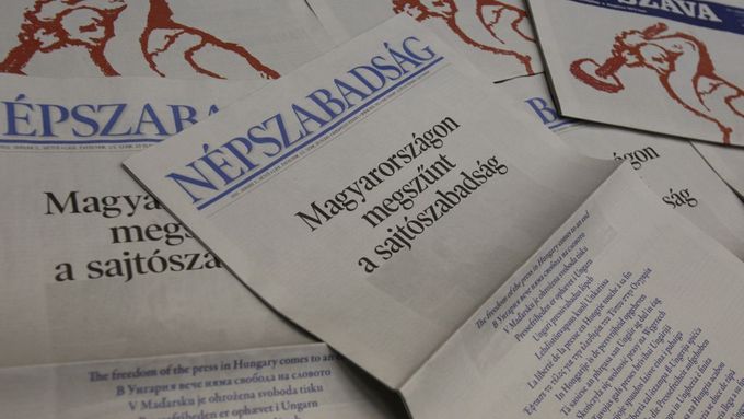 Protestní vydání maďarských deníků