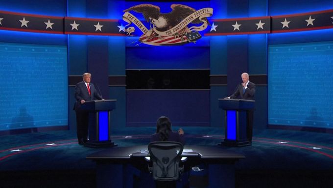 Sestřih poslední debaty Donalda Trumpa s Joe Bidenem před prezidentskými volbami..