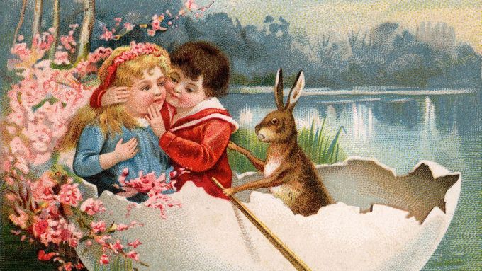 Nejroztomilejší velikonoční kýče na 100 let starých pohlednicích