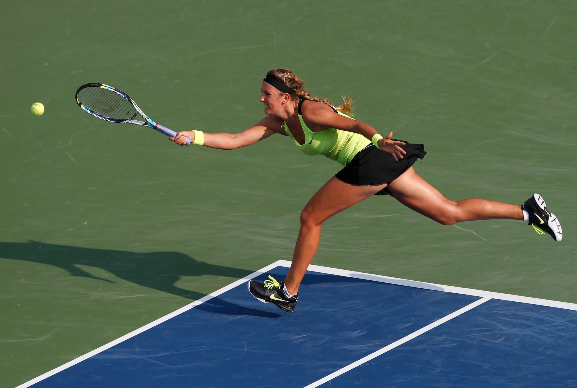 Viktoria Azarenková v semifinále US Open 2012 proti Šarapovové