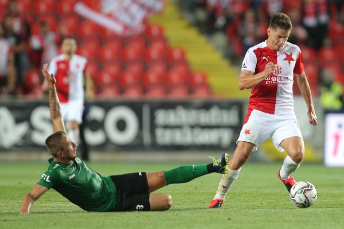 Lukáš Masopust v zápase 2. kola F:L Slavia - Příbram