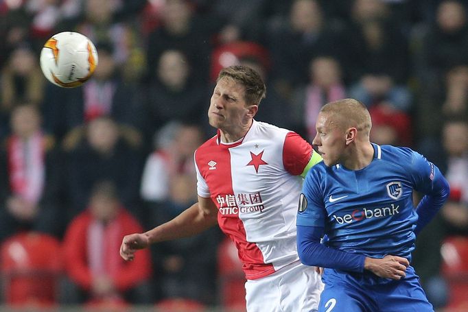 Milan Škoda v zápase EL Slavia - Genk