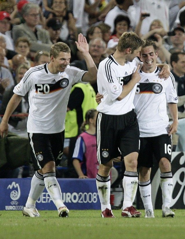 Euro 2008: Německo - Turecko: Lahm, Podolski, Hitzlsperger