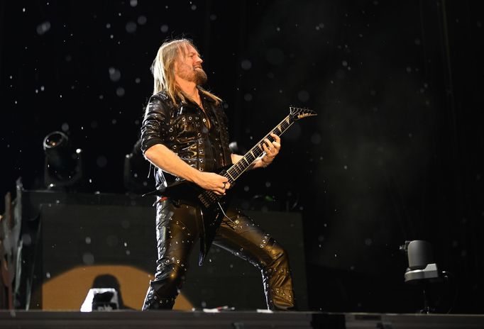 Snímek z koncertu kapely Judas Priest na festivalu Masters of Rock.