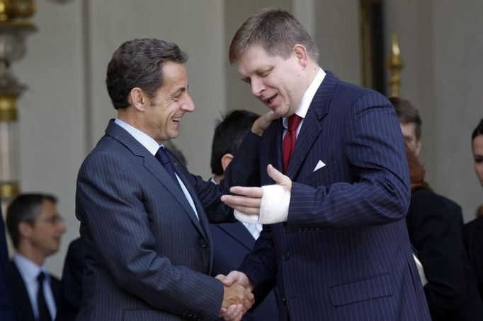 Fico a Sarkozy v Elysejském paláci.