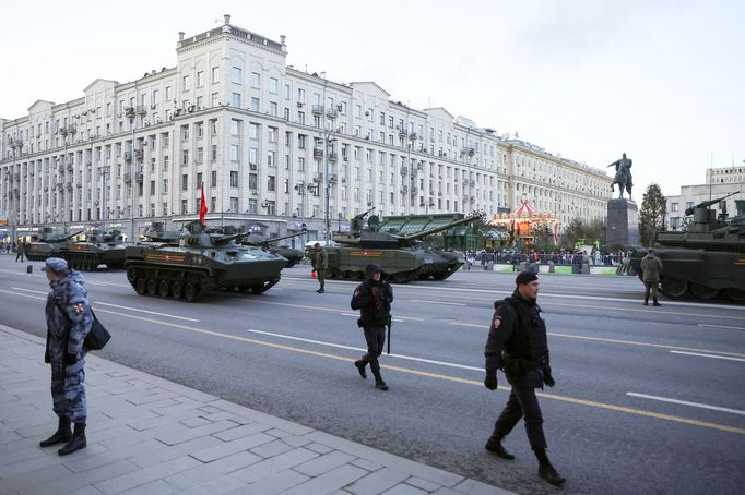 Přípravy na vojenskou přehlídku v Moskvě ke Dni vítězství. 4. 5. 2022