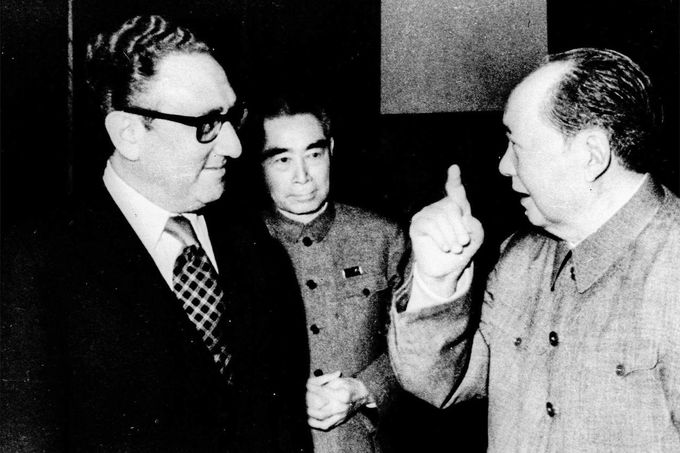 Americký ministr zahraničí Henry Kissinger a čínský vůdce Mao Ce-tung, Čína, rok 1973
