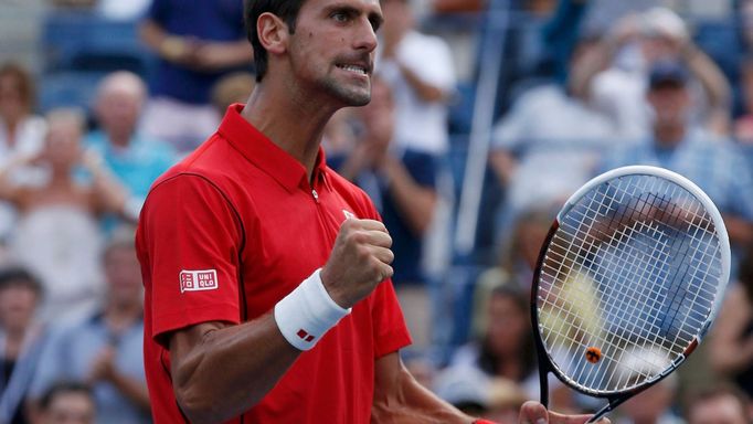 Novak Djokovič se raduje z postupu do čtvrtfinále US Open 2013