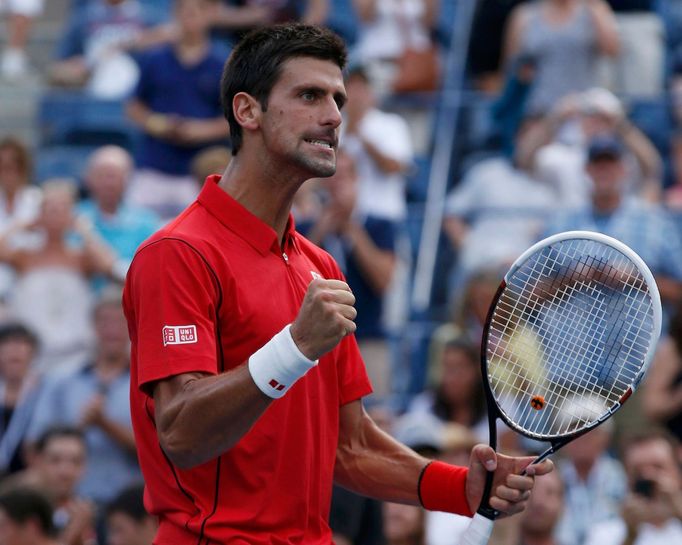 Novak Djokovič se raduje z postupu do čtvrtfinále US Open 2013