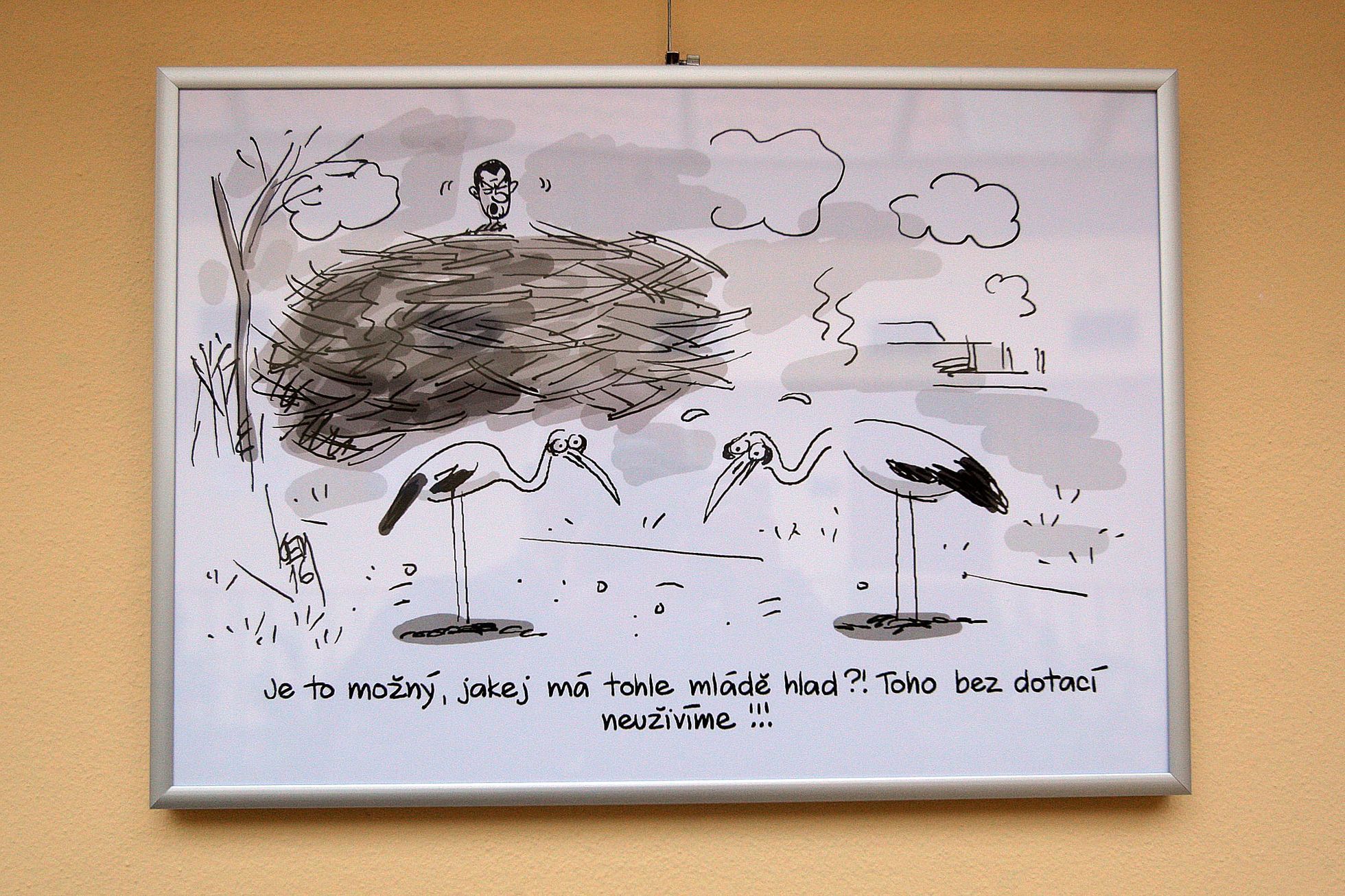 Výstava karikatur v poslanecké sněmovně