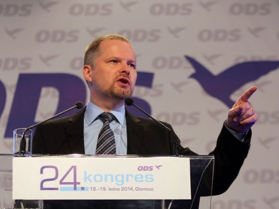 Petr Fiala na kongresu ODS v roce 2014.
