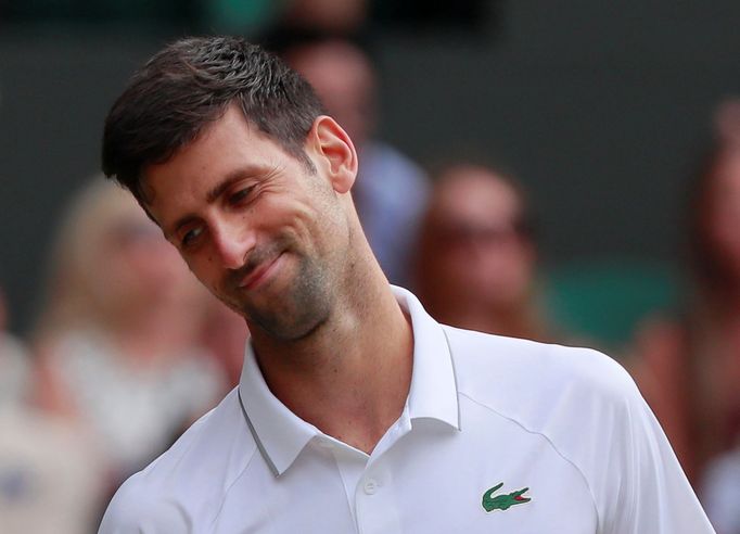 Novak Djokovič ve finále Wimbledonu 2019