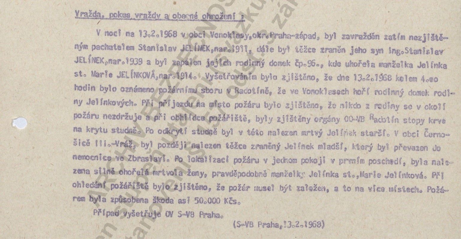Případ Studna, vražda ve Vonoklasech