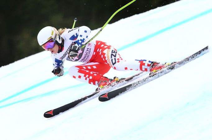 Ester Ledecká při SP v Garmisch-Partenkirchenu 2016