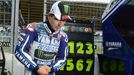 Yamaha MotoGP rider Jorge Lorenzo of Spain arrives at the pits for the first practice of the Dutch Grand Prix in Assen June 29, 2013. Lorenzo will undergo medical checks