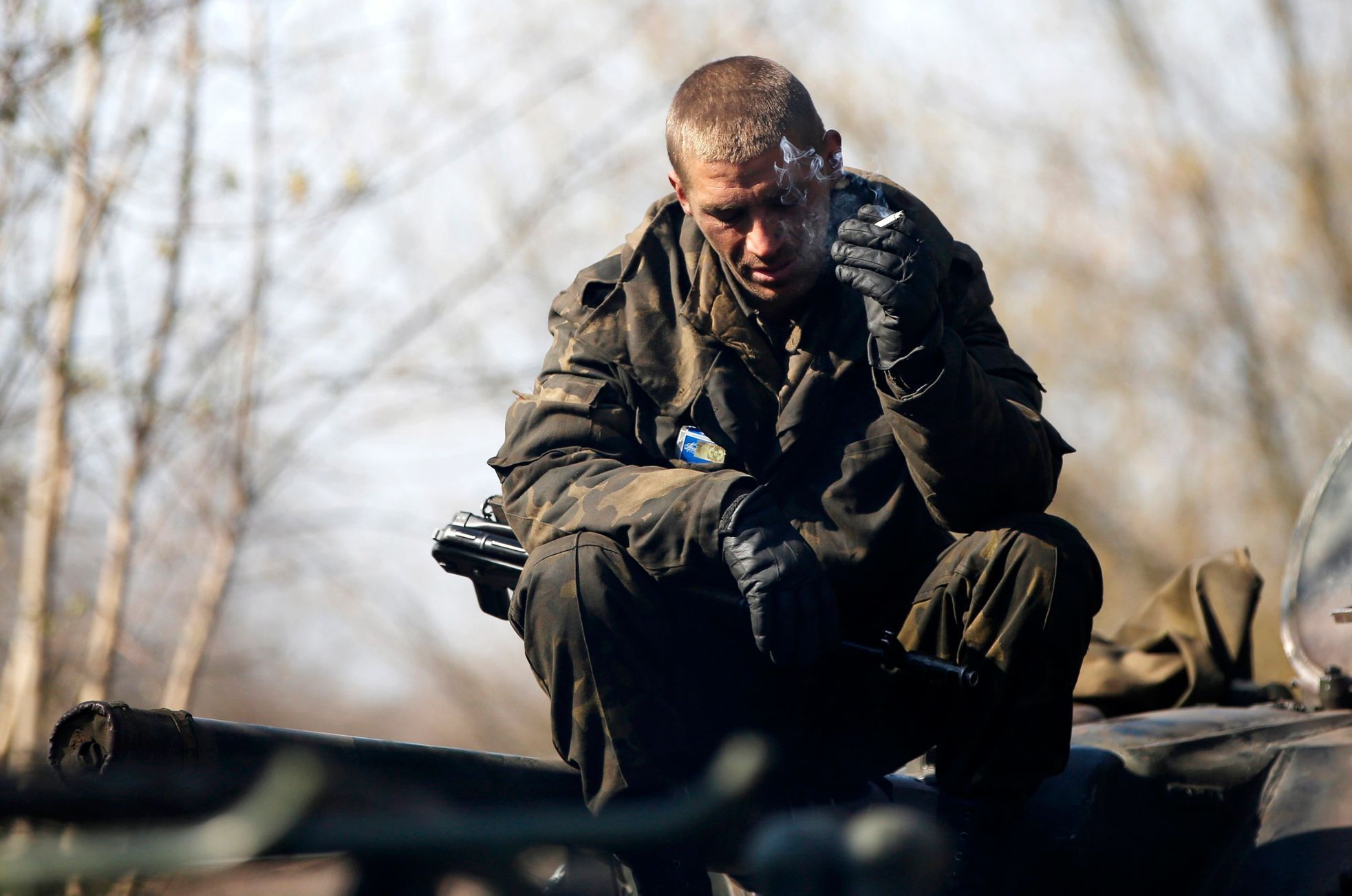 Ukrajinský voják - Kramatorsk - 16. dubna 2014