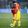 Liga mistrů, AC Milán - Barcelona: zklamaní Lionel Messi (vlevo) a Xavi Hernandez