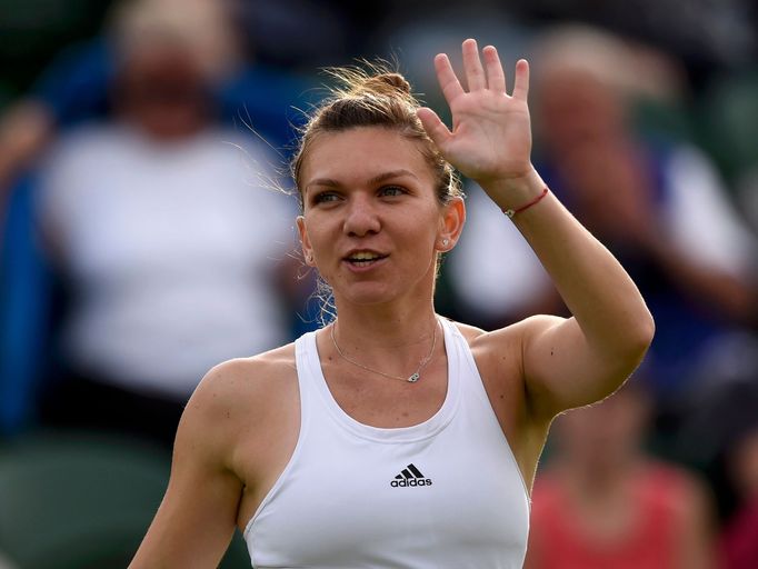 Simona Halepová  v 1. kole Wimbledonu.