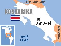 Mapa - Kostarika