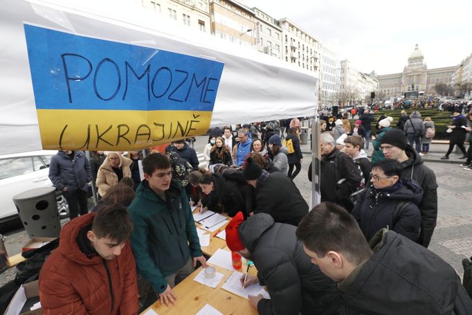 Demonstrace na Václavském náměstí.