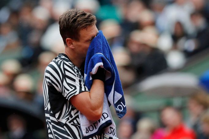 Tomáš Berdych ve čtvrtfinále French Open 2016.