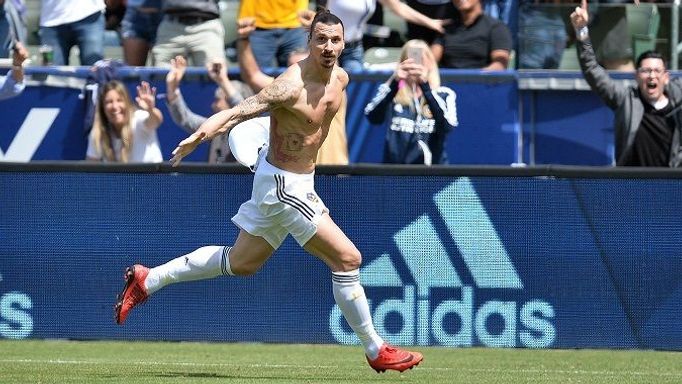 Zlatan Ibrahimovič po vstřelené brance za Los Angeles Galaxy