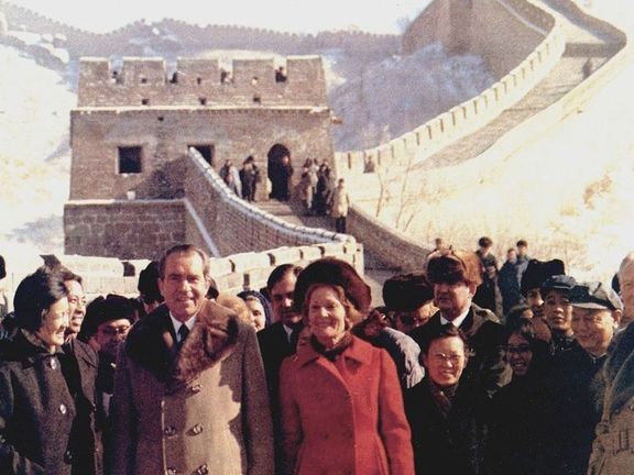 Richard Nixon na návštěvě Číny, 1972.