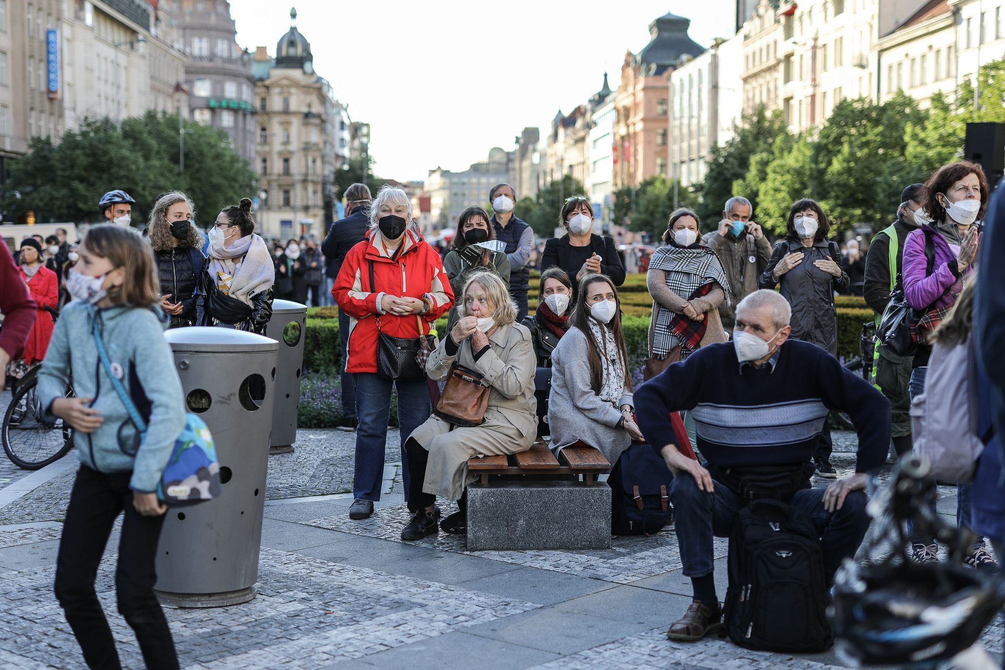 Demonstrace Milion chvilek Václavské náměstí 20. 5. 2021 za odstoupení Marie Benešové