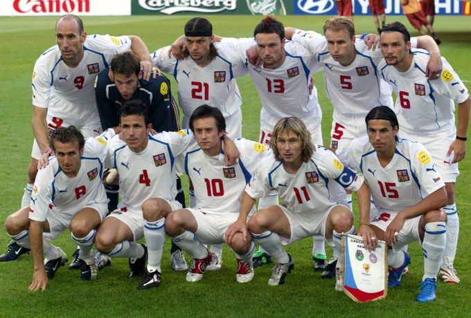 The Czech Republic national soccer team prior to their Euro 2004 Championship quarterfinal match against Denmark at the Dragao stadium in Porto