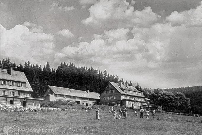 Davidovy boudy v Krkonoších. Nedatovaná archivní fotografie