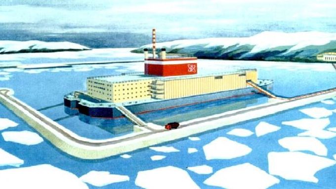 Takhle bude vypadat první plovoucí jaderná elektrárna v roce 2010 v Bílém moři. Elektrárna, která děsí ekology i západní státy bude dodávat energii městům za polárním kruhem