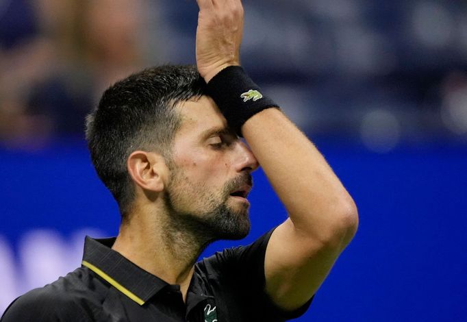 Novak Djokovič v utkání 3. kola US Open 2025