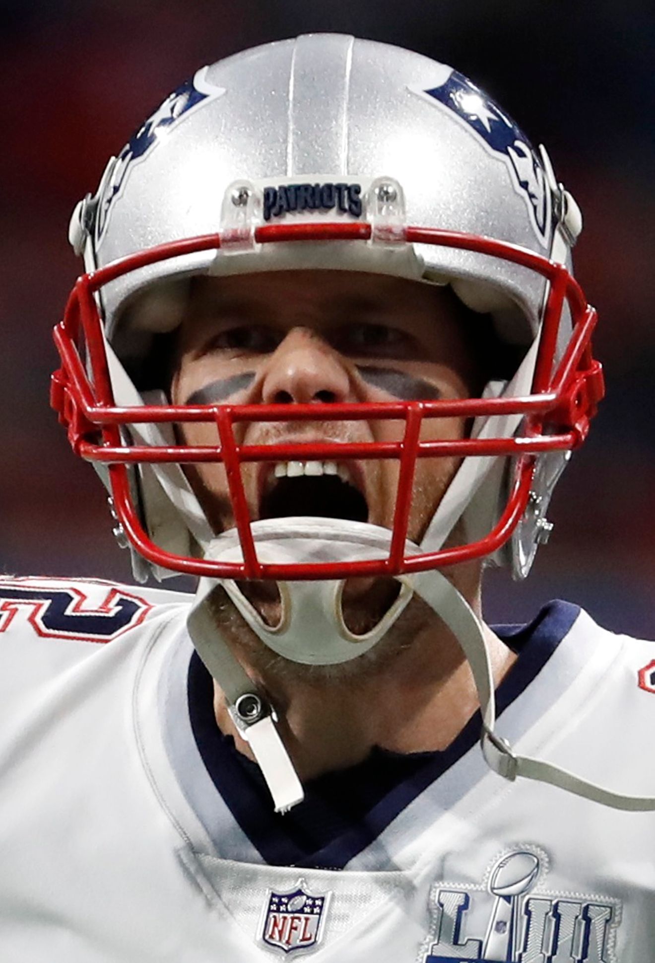 Tom Brady z týmu New England Patriots v Super Bowlu LIII