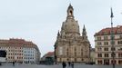 Barokní kostel Frauenkirche, jeden ze symbolů Drážďan, na aktuální fotografii. Při bombardování v roce 1945 byl zcela zničen, obnoven byl až v roce 2005.