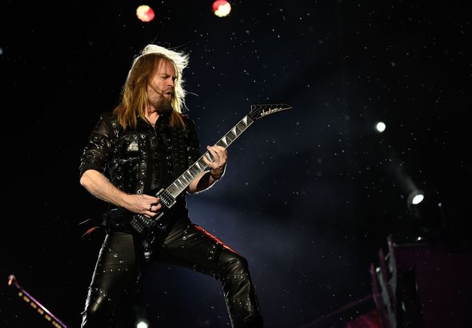 Snímek z koncertu kapely Judas Priest na festivalu Masters of Rock.