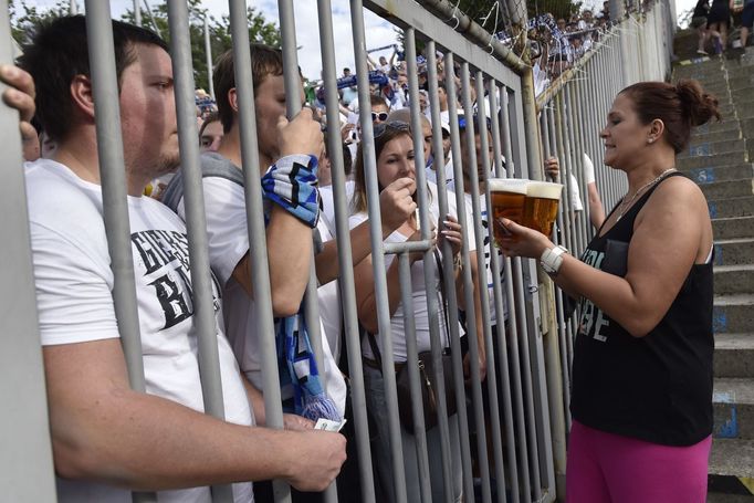 Potyčka fanoušků během zápasu Brna s Baníkem Ostrava