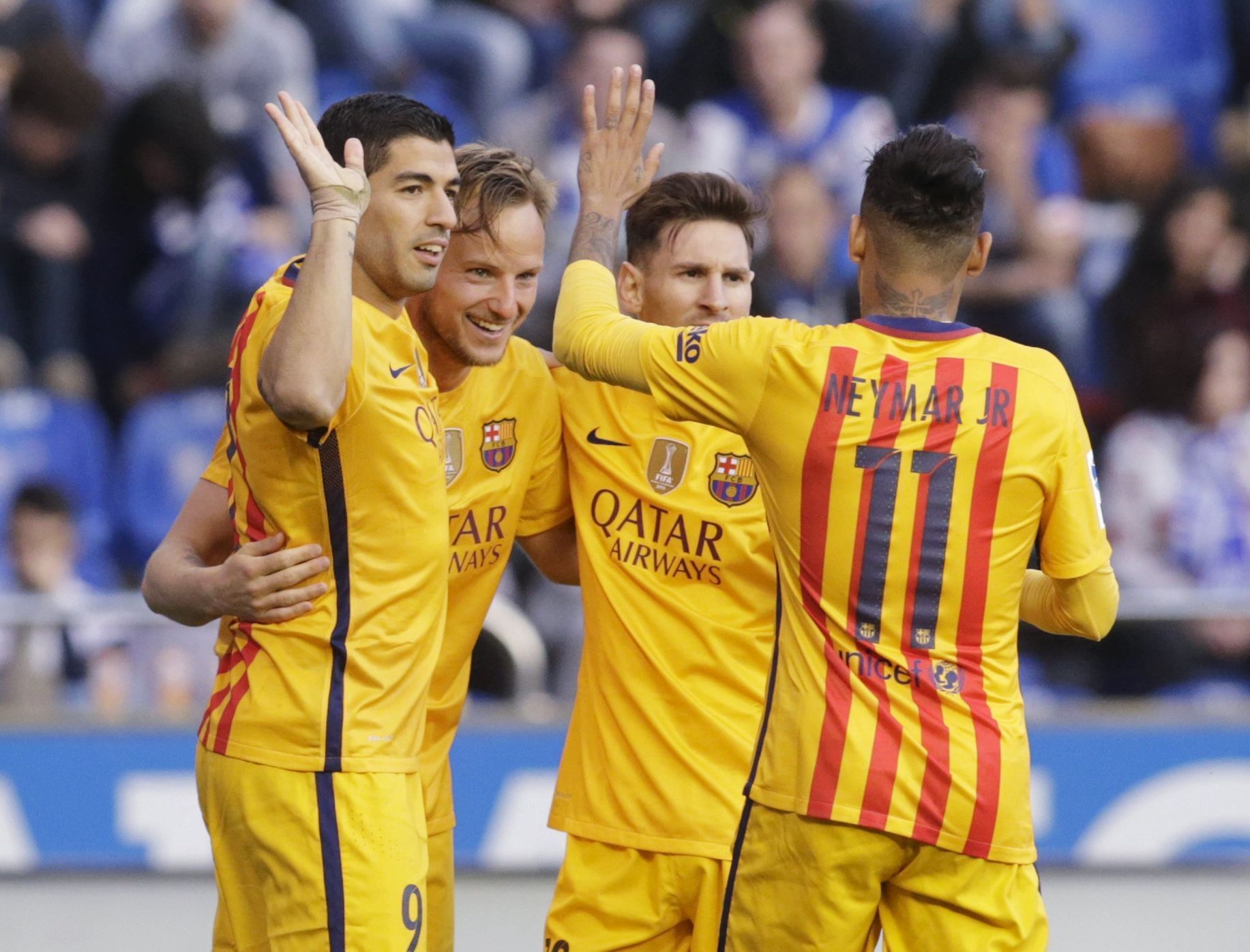 Radost hráčů Barcelony