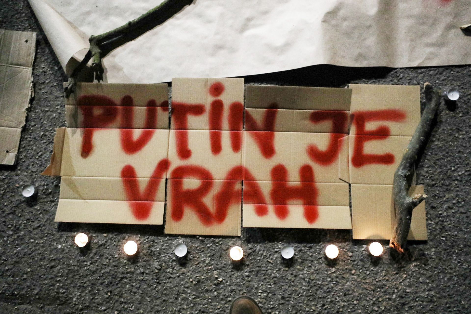 Foto / Praha / Ukrajina / Rusko / Útok / Invaze / 24. 2. 2022