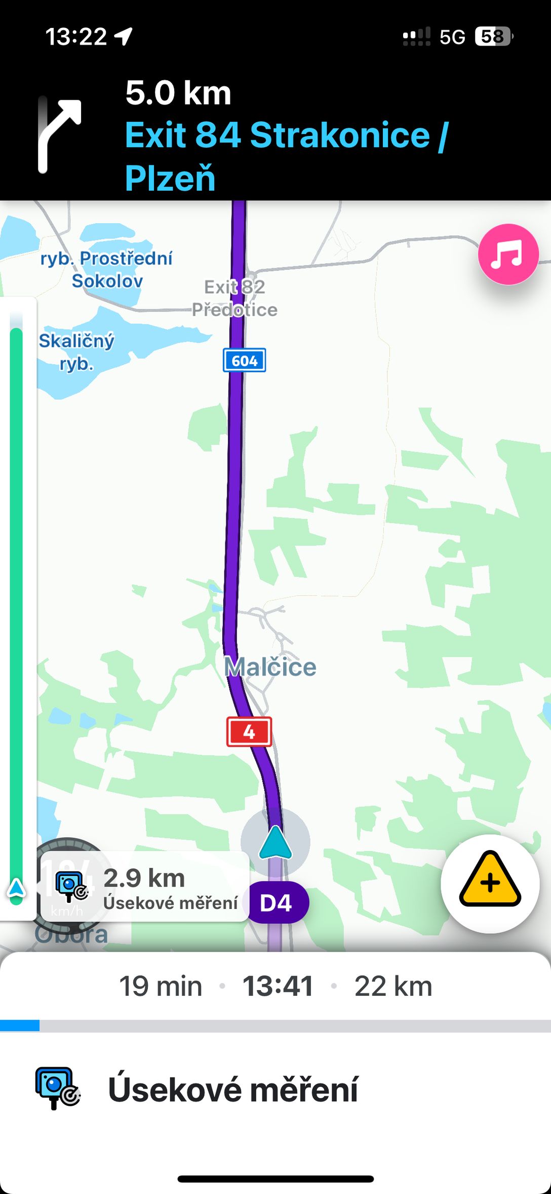 Dálnice D4 a měření rychlosti