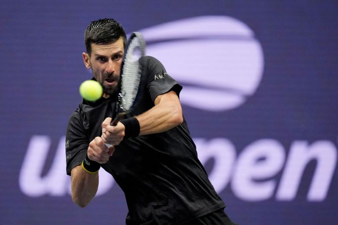 Novak Djokovič v utkání 3. kola US Open 2025